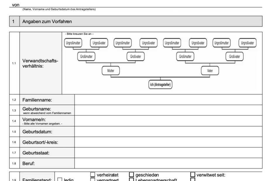 Anlage V – kluczowy załącznik w sprawie obywatelstwa niemieckiego (Feststellung)